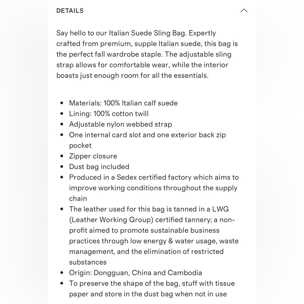 Quince Italian Suede Sling Bag - Picture 8 of 13